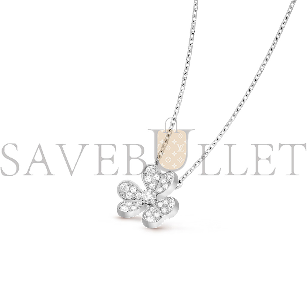 v*n cl*f arpels frivole pendant, mini model - white gold, Di*m*nd  vcarp3w300